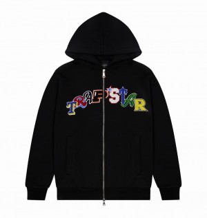 Dresy Męskie Trapstar Wildcard Zip Hoodie Czarne | BFGZXN-827