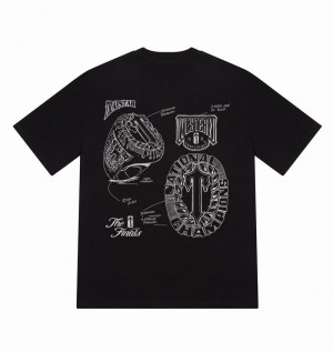 Koszulki Męskie Trapstar Game Time Tee Czarne | VBUPGL-609