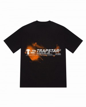 Koszulki Męskie Trapstar Global Distribution Tee Czarne | XOFMVR-429