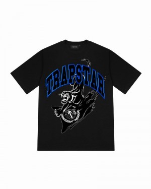 Koszulki Męskie Trapstar Global Takeover Tee Czarne | EQSXLA-528