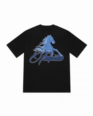 Koszulki Męskie Trapstar Horse Power 2.0 Tee Czarne | DKORSA-291