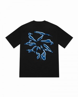 Koszulki Męskie Trapstar Liquid Chrome 2.0 Tee Czarne | DSWTBE-394