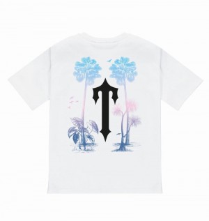 Koszulki Męskie Trapstar Paradise It’s A Secret Tee Białe | CLPDTX-760