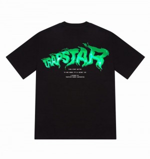 Koszulki Męskie Trapstar Press Start Tee Czarne | MSUPQJ-618