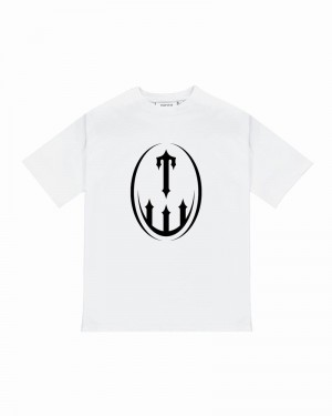 Koszulki Męskie Trapstar T Crest Tee Białe | ZDEORA-468