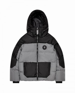 Kurtki Męskie Trapstar Decoded AW23 Puffer Czarne Szare | DZCELW-179