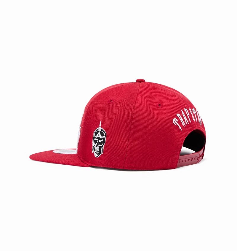 Czapki Męskie Trapstar Irongate Arch Snapback Czerwone Białe | WCOJXS-814