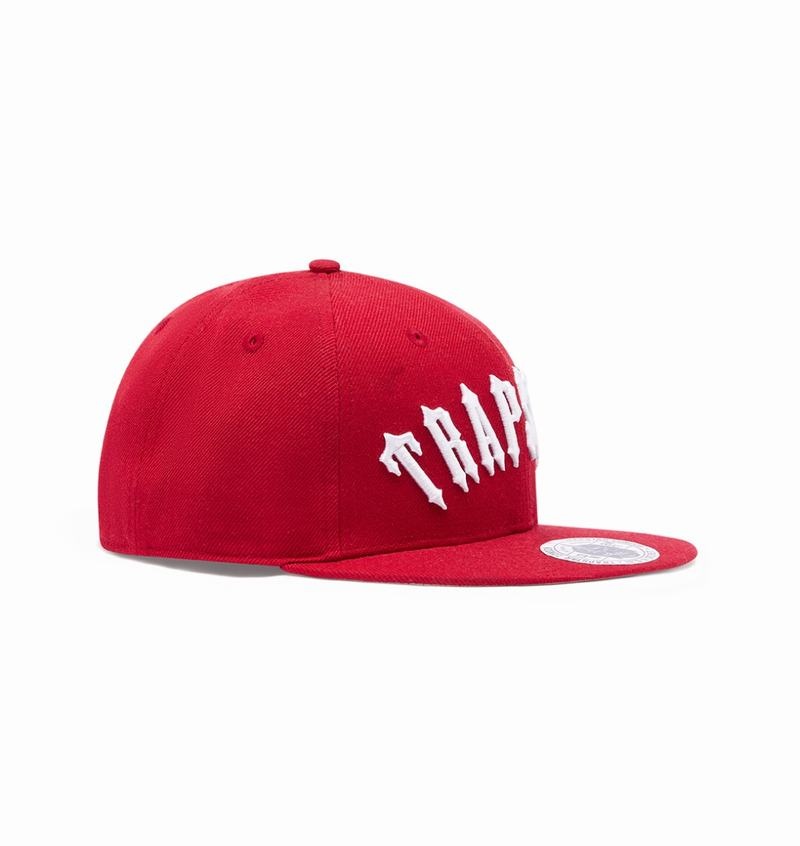 Czapki Męskie Trapstar Irongate Arch Snapback Czerwone Białe | WCOJXS-814