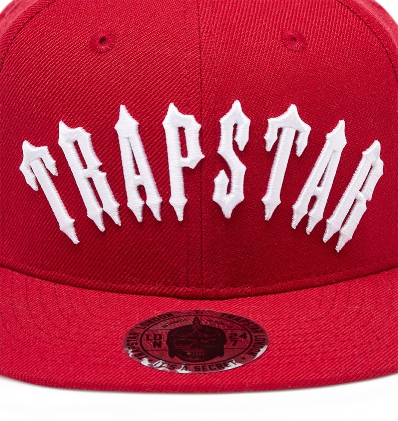 Czapki Męskie Trapstar Irongate Arch Snapback Czerwone Białe | WCOJXS-814