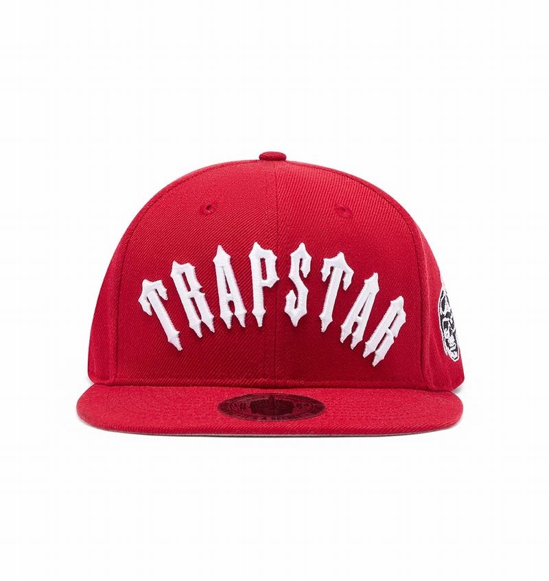 Czapki Męskie Trapstar Irongate Arch Snapback Czerwone Białe | WCOJXS-814