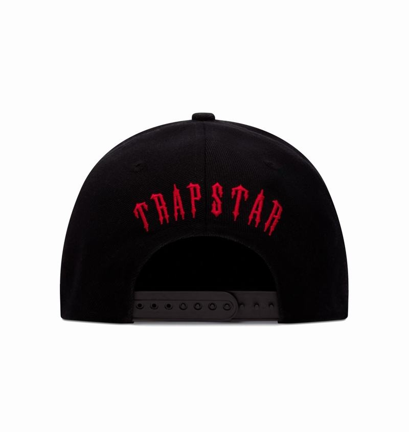 Czapki Męskie Trapstar Irongate Arch Snapback Czarne Czerwone | WAGNBP-542