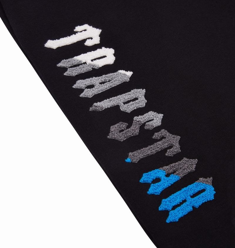 Dresy Męskie Trapstar Chenille Decoded 2.0 Hoodie Czarne Srebrne Niebieskie | AUDYBO-985