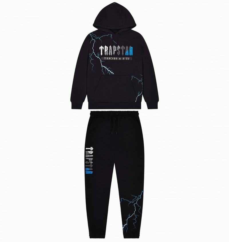 Dresy Męskie Trapstar Chenille Decoded 2.0 Hoodie Czarne Srebrne Niebieskie | AUDYBO-985