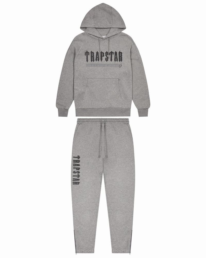 Dresy Męskie Trapstar Decoded Chenille 2.0 Hoodie Szare | RCWSJB-170