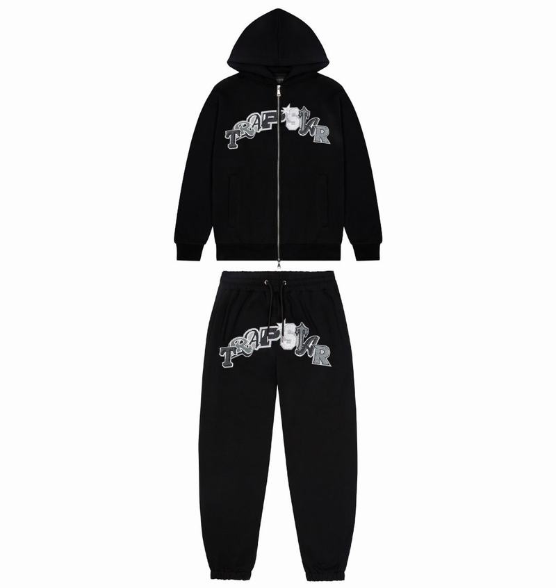 Dresy Męskie Trapstar Wildcard Chenille Hoodie Czarne | MNQGOF-319