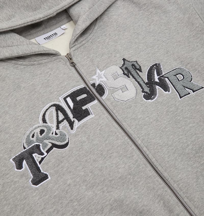 Dresy Męskie Trapstar Wildcard Chenille Hoodie Szare | EQLFZW-723