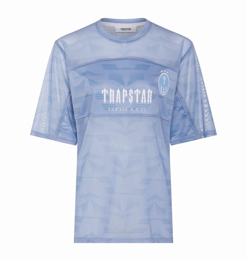 Koszulki Damskie Trapstar Irongate Mesh Football Jersey Niebieskie | YENRIL-075