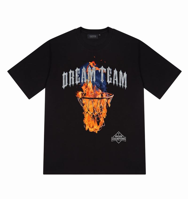 Koszulki Męskie Trapstar Bust Down Dreams Tee Czarne | WBVDOH-870