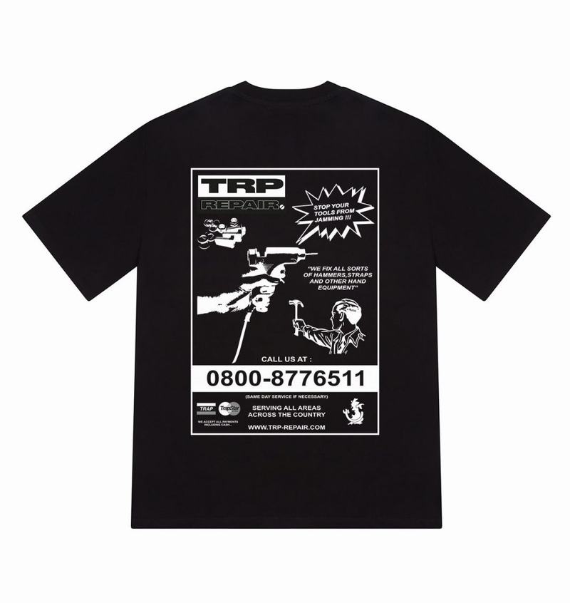 Koszulki Męskie Trapstar Don’t Jam Tee Czarne | IZOBYX-479