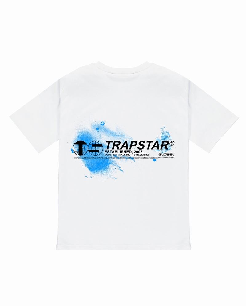 Koszulki Męskie Trapstar Global Distribution Tee Białe | SITZWF-093