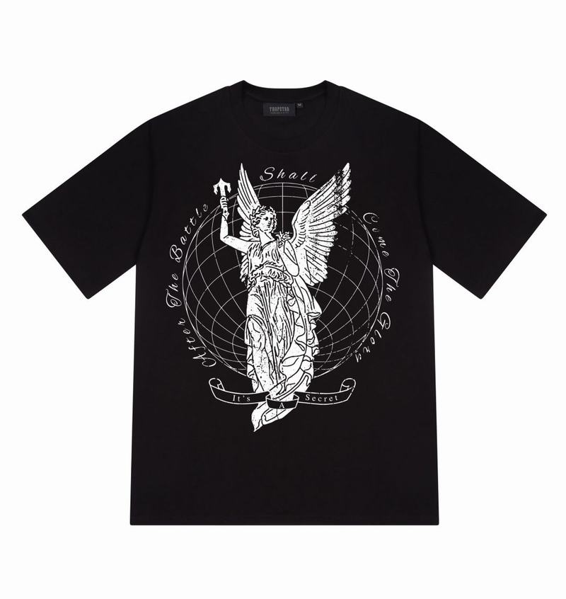 Koszulki Męskie Trapstar Global Triumph Tee Czarne | UVMYWB-079