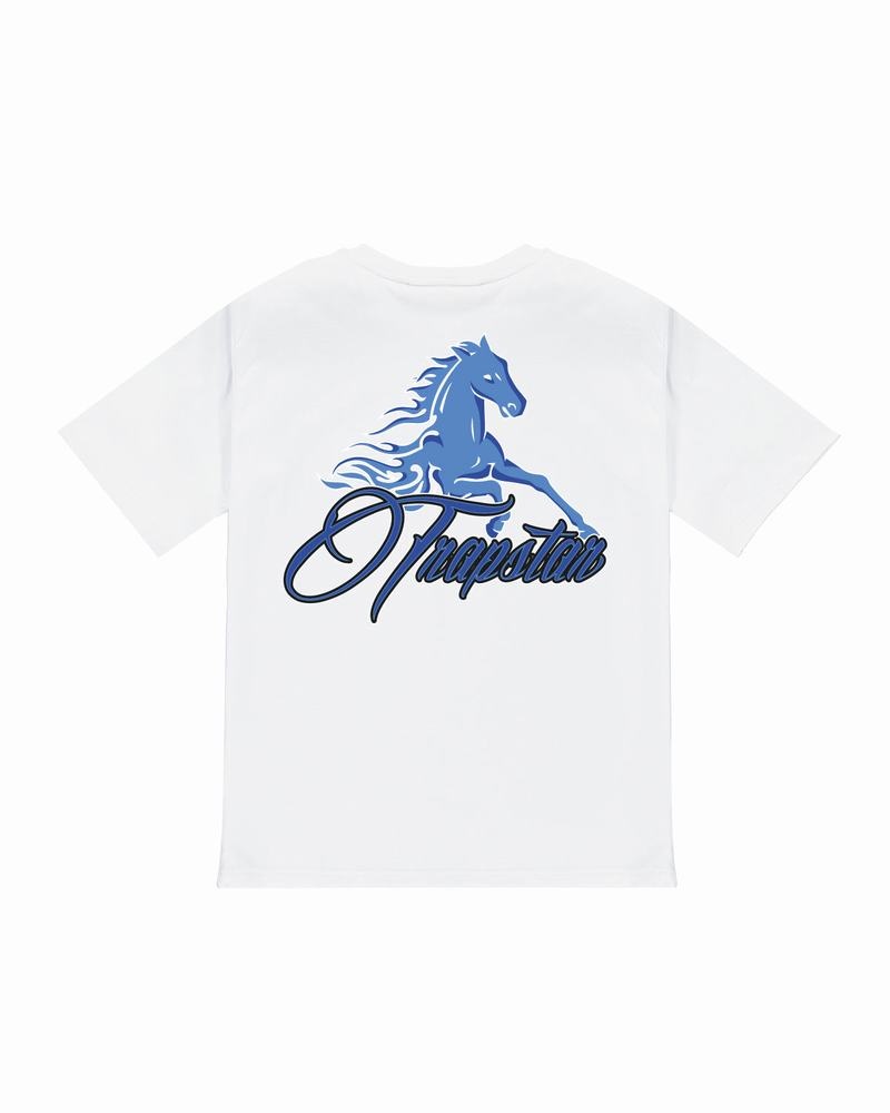 Koszulki Męskie Trapstar Horse Power 2.0 Tee Białe | LBECHJ-496