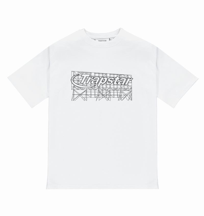 Koszulki Męskie Trapstar Hyperdrive DIY Tee Białe | LDJKWZ-618