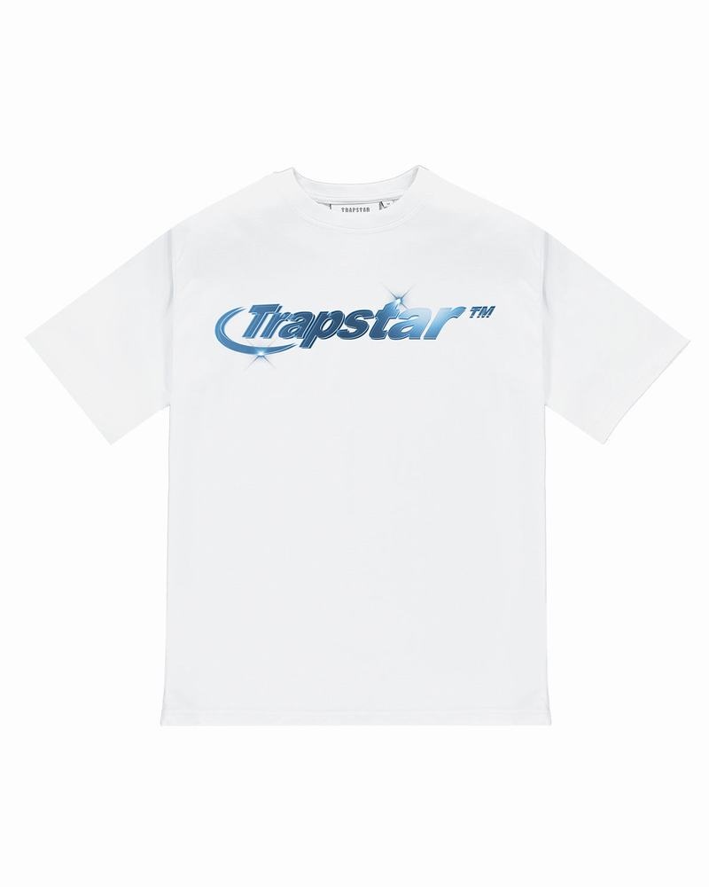 Koszulki Męskie Trapstar Hyperdrive High Density Tee Białe | CKWRYZ-543