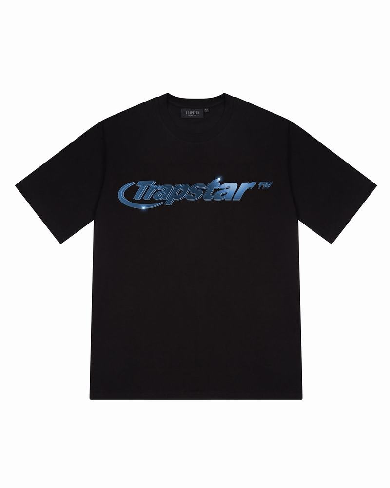 Koszulki Męskie Trapstar Hyperdrive High Density Tee Czarne | IZHNYL-173