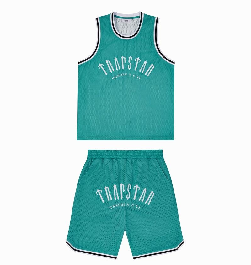 Koszulki Męskie Trapstar Irongate Arch Basketball Vest Niebieskie Białe | QESPRF-740