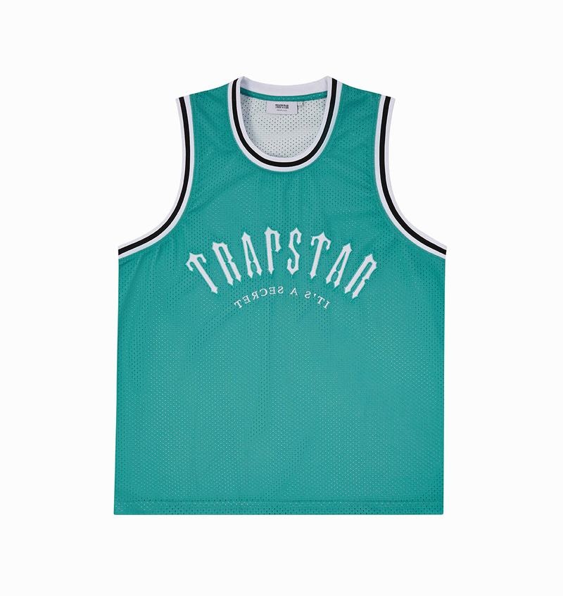 Koszulki Męskie Trapstar Irongate Arch Basketball Vest Niebieskie Białe | QESPRF-740