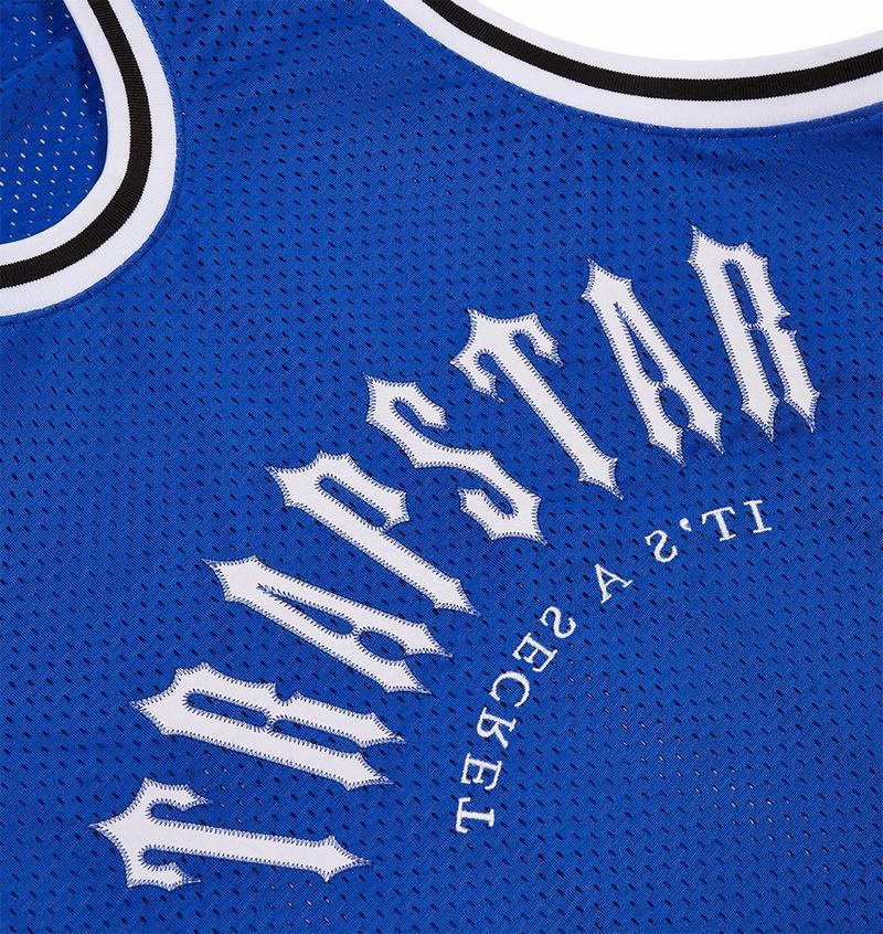 Koszulki Męskie Trapstar Irongate Arch Basketball Vest Niebieskie | PNLSRG-687