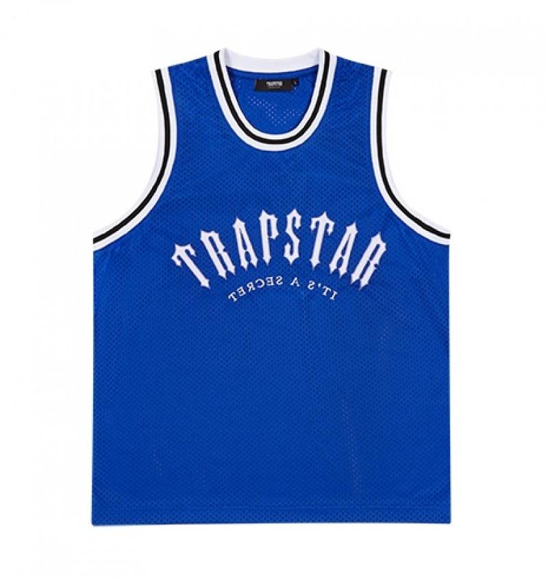 Koszulki Męskie Trapstar Irongate Arch Basketball Vest Niebieskie | PNLSRG-687