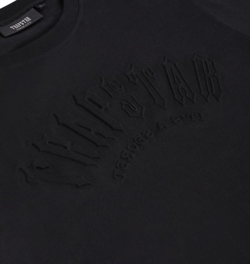 Koszulki Męskie Trapstar Irongate Arch Embossed Tee Czarne | CEYBPU-049