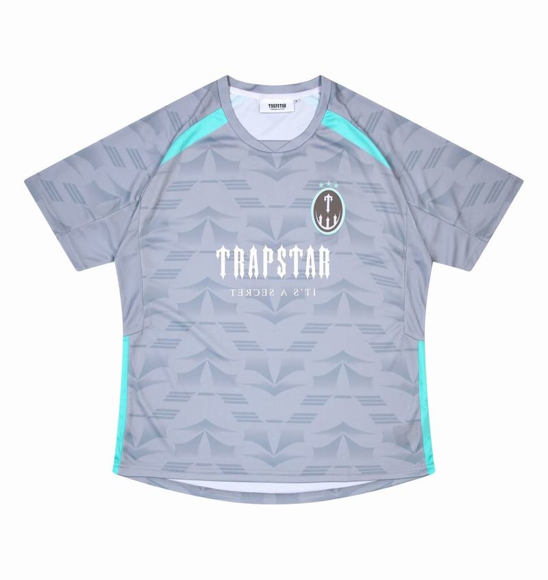 Koszulki Męskie Trapstar Irongate Football Jersey Szare Niebieskie | VEURDC-284