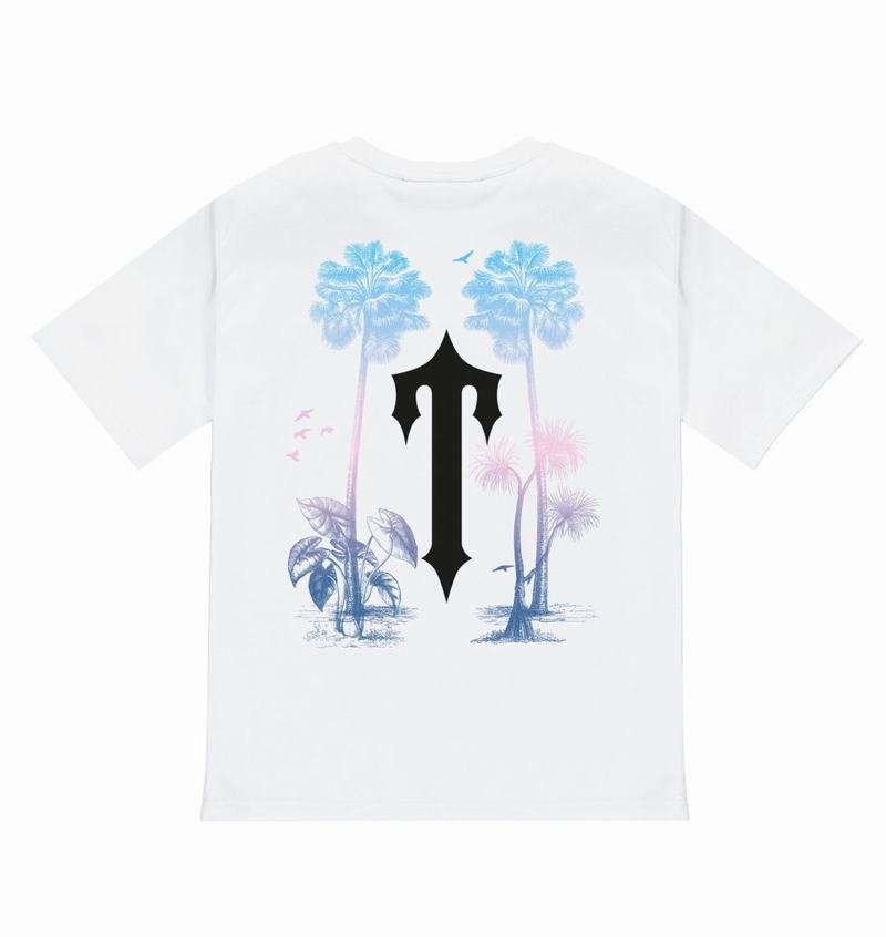 Koszulki Męskie Trapstar Paradise It’s A Secret Tee Białe | CLPDTX-760