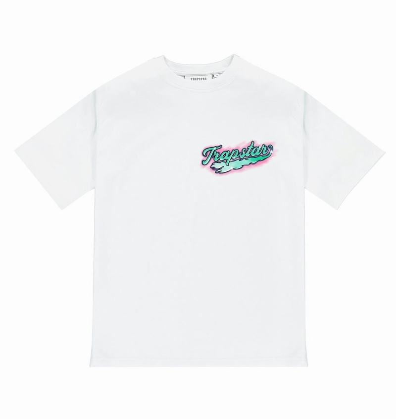 Koszulki Męskie Trapstar Paradise SS23 Edition Tee Białe | WJLIHF-513