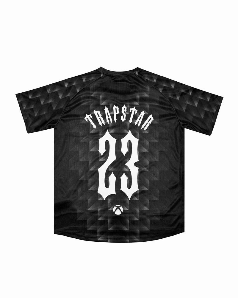 Koszulki Męskie Trapstar Xbox Football Jersey Czarne | NJASRM-516