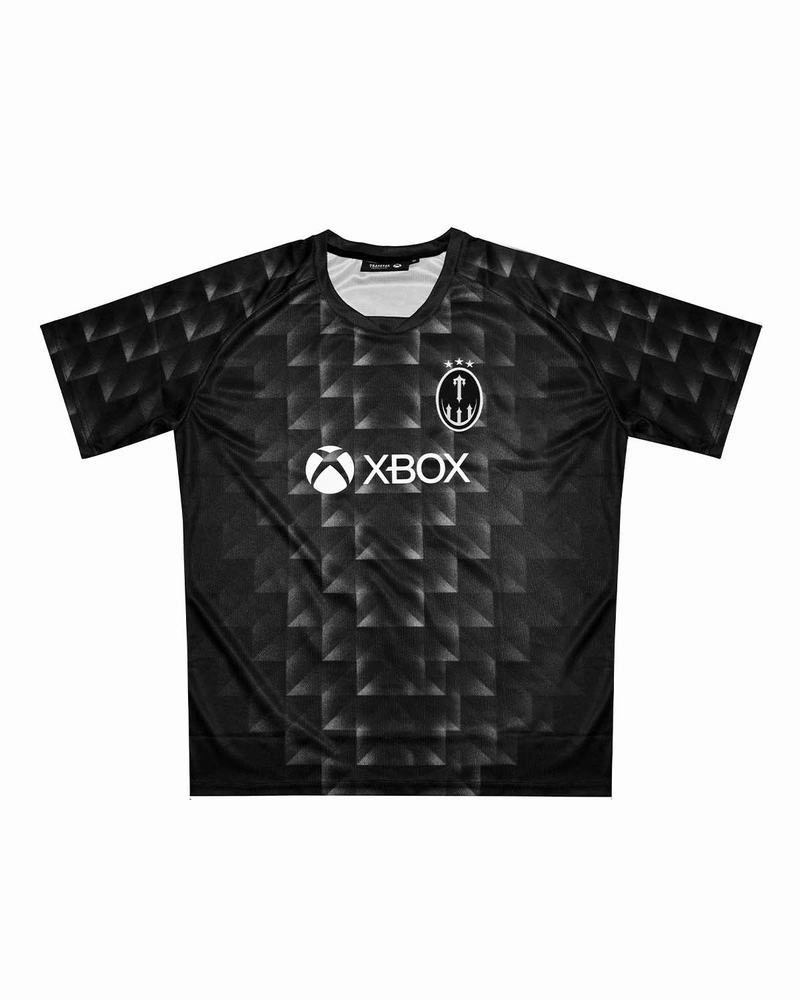 Koszulki Męskie Trapstar Xbox Football Jersey Czarne | NJASRM-516