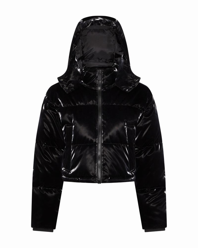 Kurtki Damskie Trapstar Arch AW23 Zakapturzony Puffer Czarne | IDQXKU-132