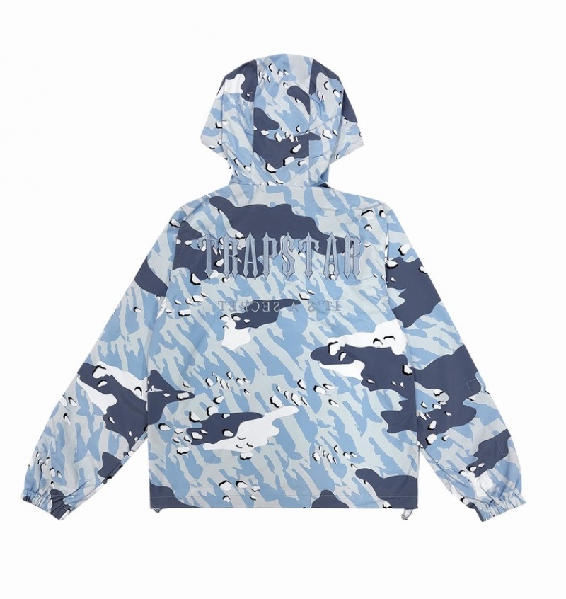 Kurtki Męskie Trapstar Decoded Camo Niebieskie Camo | QUJPKG-437