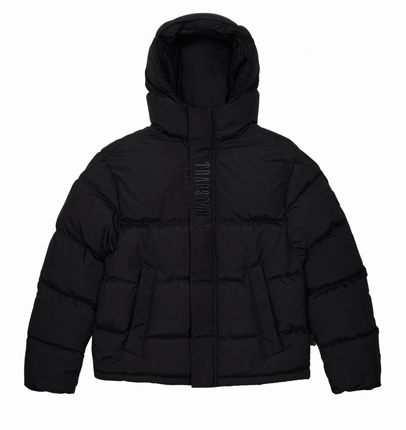 Kurtki Męskie Trapstar Decoded Zakapturzony Puffer 2.0 Czarne | NJUGVZ-215