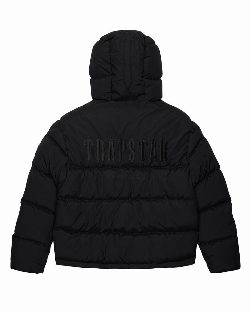 Kurtki Męskie Trapstar Decoded Zakapturzony Puffer 2.0 Czarne | NJUGVZ-215