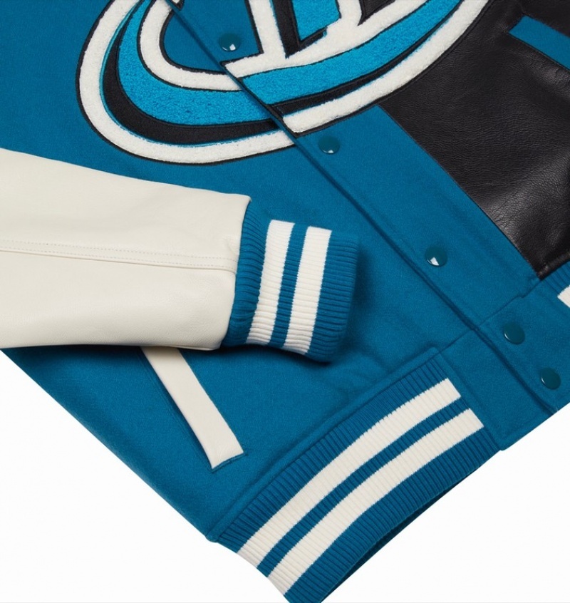 Kurtki Męskie Trapstar Hyperdrive T Chenille Varsity Niebieskie Czarne | LUISHY-023