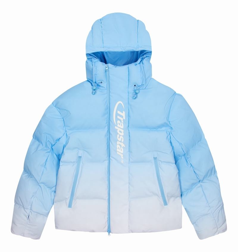 Kurtki Męskie Trapstar Hyperdrive Technical Puffer Niebieskie | EBDFOH-679