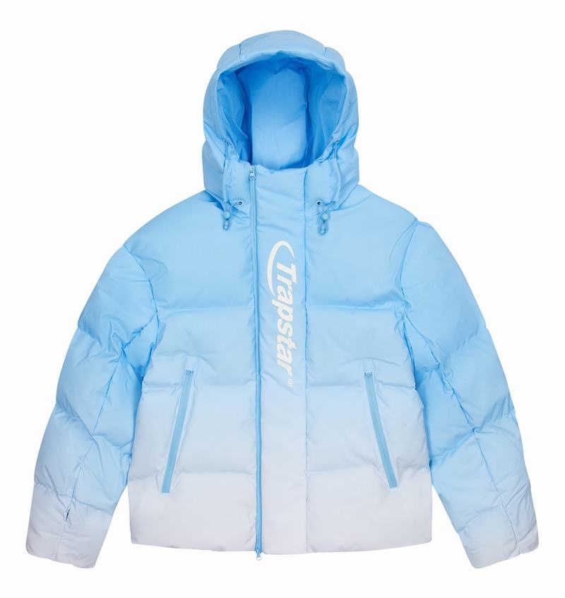 Kurtki Męskie Trapstar Hyperdrive Technical Puffer Niebieskie | EBDFOH-679