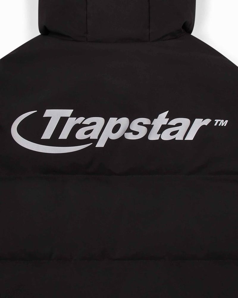 Kurtki Męskie Trapstar Hyperdrive Technical Puffer Czarne | OXIFZP-430