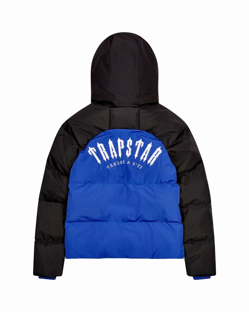 Kurtki Męskie Trapstar Irongate Arch Puffer AW23 Niebieskie Czarne | PFIDCG-153