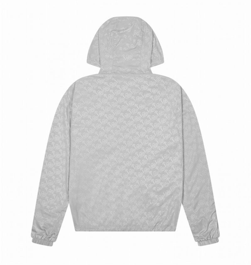 Kurtki Męskie Trapstar Monogram Windbreaker Szare | GSIOYJ-340