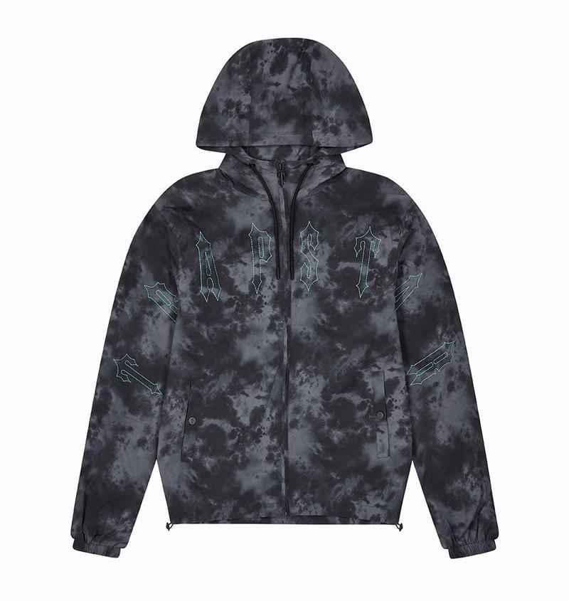 Kurtki Męskie Trapstar Pigment Irongate Windbreaker Czarne | UXASLQ-639